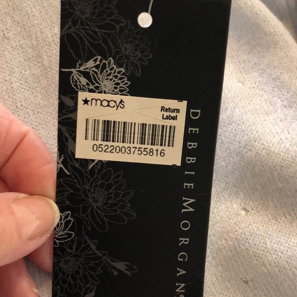 Debbie Morgan Embellished Blue Moon Scoop Neck Long Sleeve Sweater S/M NWT - Picture 10 of 13